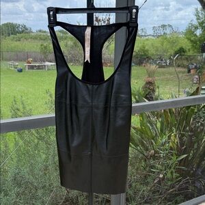 Bailey 44 Black Faux Leather Racerback Tank